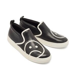 Marc by Marc Jacobs Women’s Black/White Sad Face Broome Slip-On Sneakers Size 37
